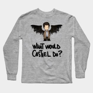 What would Castiel do? (black version) Long Sleeve T-Shirt